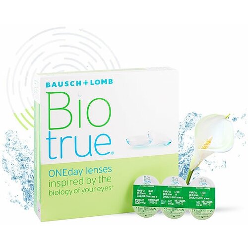 Контактные линзы Bausch & Lomb Biotrue ONEday, 90 шт., R 8,6, D -5,75, 1 уп. фотография