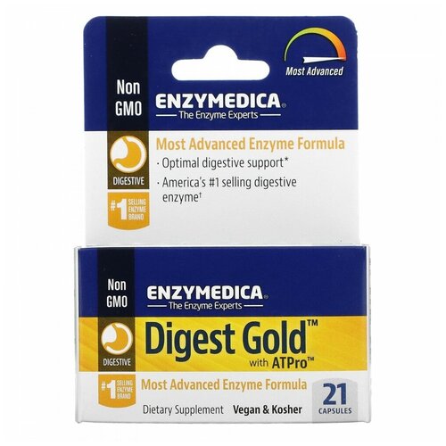 фотография Enzymedica, Digest Gold с ATPro, добавка с пищеварительными ферментами, 21 капсула, купить за 1526 р