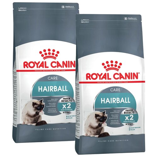 Сухой корм для кошек Royal Canin Hairball Care для взрослых кошек от 1 до 12 лет для профилактики образования волосяных комочков 2 уп. х 10000 г фотография