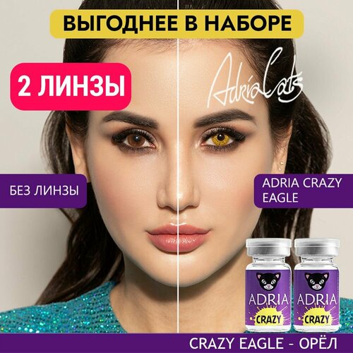 Контактные линзы ADRIA Crazy, 2 шт., R 8,6, D 0, eagle, 2 уп. фотография