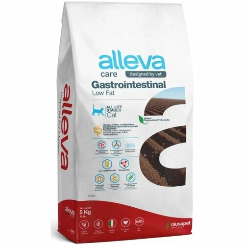 Корм сухой Alleva Care Gastrointestinal полнорационный, для кошек, с низким содержанием жиров, 5 кг фотография