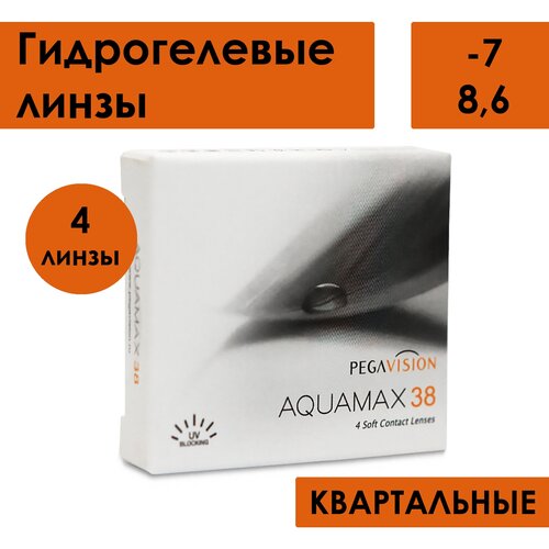 Контактные линзы Pegavision Aquamax 38, 4 шт., R 8,6, D -7 фотография