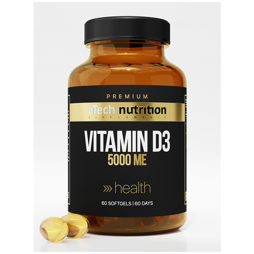 Premium Vitamin D3, 5000 МЕ, 0.7 г, 60 шт. фотография