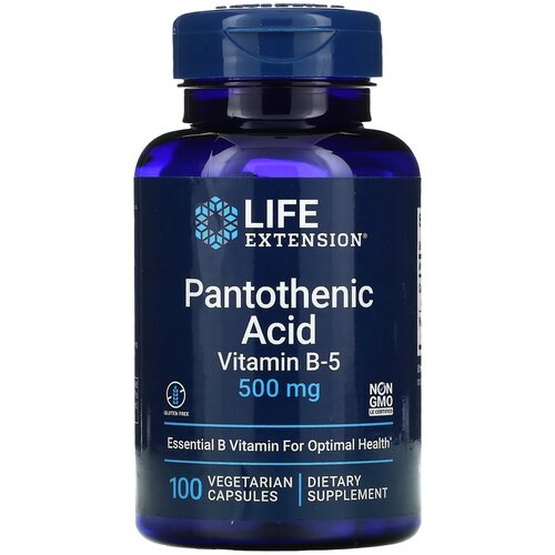 Капсулы Life Extension Pantothenic Acid Vitamin B-5, 120 г, 500 мг, 100 шт. фотография