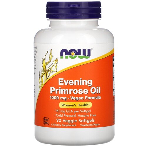 Капсулы NOW Evening Primrose Oil 1000 мг, 180 г, 1000 мг, 90 шт. фотография