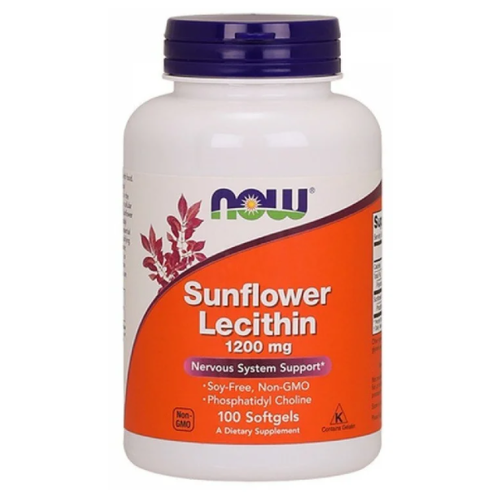 Капсулы NOW Sunflower Lecithin 1200 мг, 150 г, 100 мл, 1200 мг, 100 шт. фотография