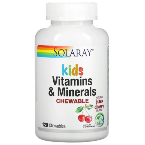 Вишня Solaray Kids Vitamins & Minerals Chewable (Детские витамины и минералы) 120 жев таблеток (Solaray) фотография