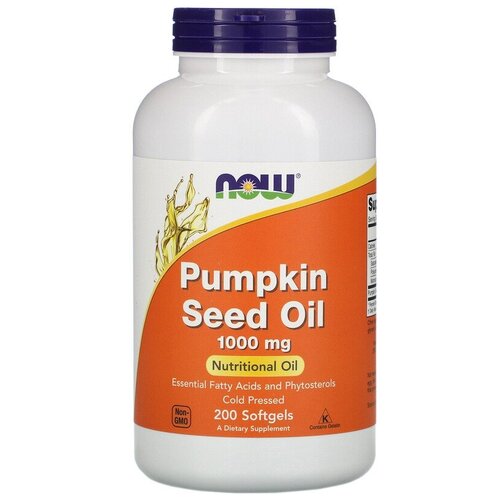 Капсулы NOW Pumpkin Seed Oil 1000 мг, 420 г, 1000 мг, 200 шт. фотография