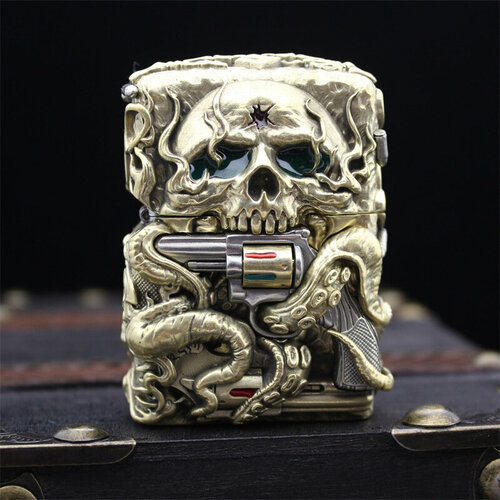 Zippo Skull Gold фотография