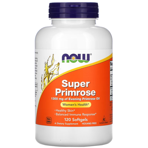 Капсулы NOW Super Primrose, 320 г, 1300 мг, 120 шт. фотография