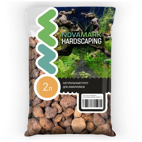 Грунт для аквариума NOVAMARK HARDSCAPING Лавовая крошка 12-18 мм (Premium Lava XXL), 2л фотография