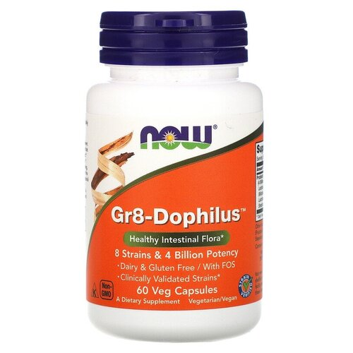 Капсулы NOW Gr8- Dophilus, 100 г, 60 шт. фотография