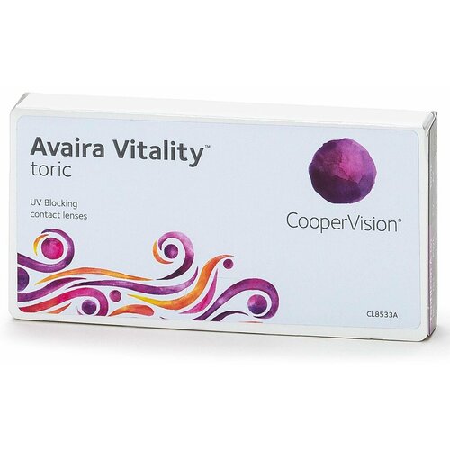 Контактные линзы CooperVision Avaira Vitality toric., R 8,5, D +0,25, CYL: -1,75, AХ: 180, прозрачный, 1 уп. фотография