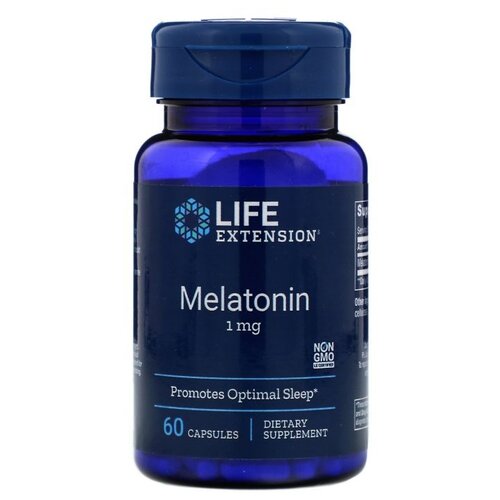 Капсулы Life Extension Melatonin, 200 г, 1 мг, 60 шт. фотография