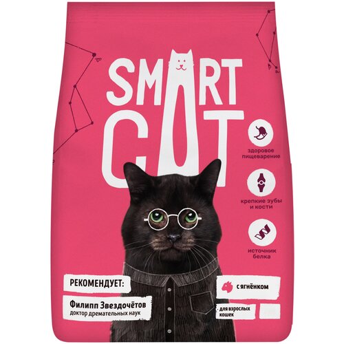 фотография Сухой корм для кошек Smart Cat С ягненком 1400 г, купить за 672 р