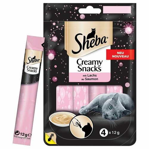 Лакомство крем суп для кошек Sheba Creamy Snacks с лососем. 48 г. фотография