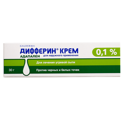 Дифферин крем, 0,1%, 30 мл, 30 г фотография