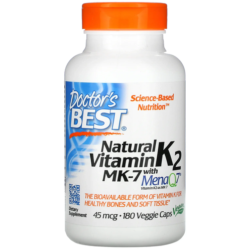 Natural Vitamin K2 MK-7 с MenaQ7 вег. капс., 45 мкг, 200 г, 180 шт. фотография