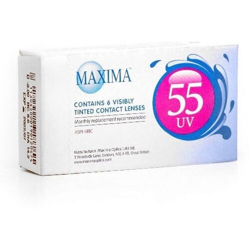 Контактные линзы Maxima 55 UV Aspheric, 6 шт., R 8,6, D -1, 1 уп. фотография