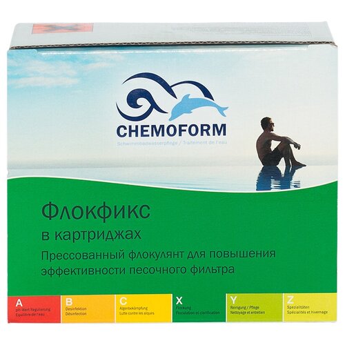 Флокфикс (1 кг): Коагулянт для бассейна в картриджах по 125г. Chemoform (кемоформ) фотография