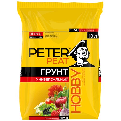 Грунт PETER PEAT линия Hobby универсальный темно-коричневый, 10 л, 3.5 кг фотография