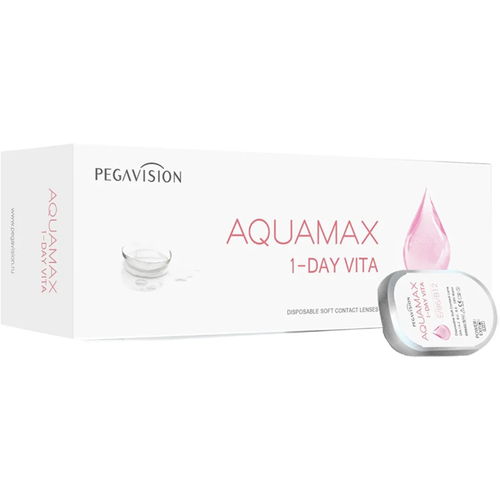 Контактные линзы Pegavision Aquamax 1 Day Vita, 30 шт., R 8,6, D -2,5, бесцветный, 1 уп. фотография