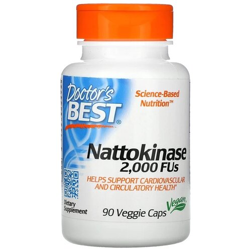 Капсулы Doctor's Best Nattokinase вег., 60 г, 2000 FUs , 90 шт. фотография