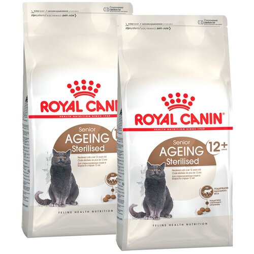 ROYAL CANIN AGEING STERILISED 12+ для пожилых кастрированных котов и стерилизованных кошек старше 12 лет (4 + 4 кг) фотография