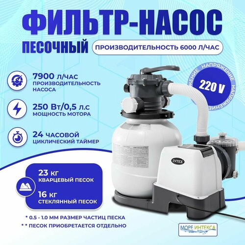 26646 Фильтрующий насос песочный 6000 л/ч Krystal Clear Sand Filter Pump фотография