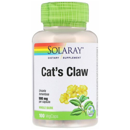 Капсулы Solaray Cat's Claw, 140 г, 500 мг, 100 шт. фотография