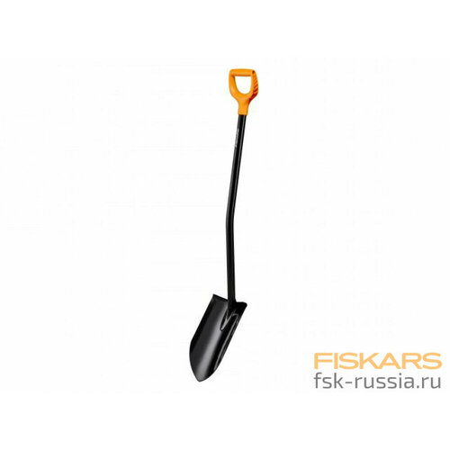 Лопата штыковая FISKARS с удлиненным лезвием и удлиненной ручкой черная 1067517 фотография