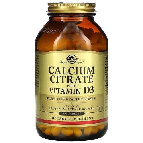 Solgar Calcium Citrate with Vitamin D3 таб., 240 шт. фотография