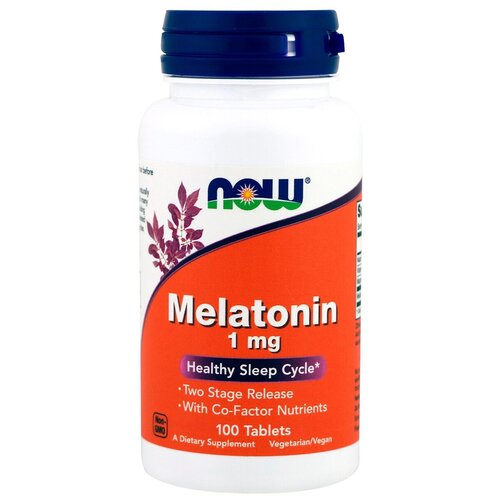 Таблетки NOW Melatonin, 1 мг, 100 шт. фотография