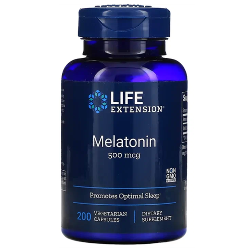 Капсулы Life Extension Melatonin, 500 мкг, 200 шт. фотография