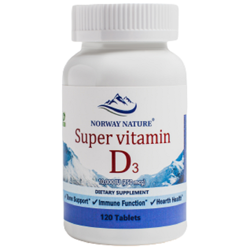 фотография Витамин D Norway Nature Super Vitamin D3 10000IU 120 таб., купить за 1134 р