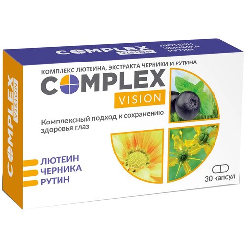 Complex Vision лютеин+ черника+рутин капс., 30 шт., черника фотография