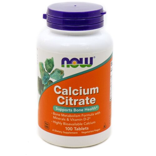 Таблетки NOW Calcium Citrate, 150 г, 100 мл, 100 шт. фотография