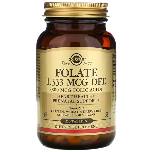 Folate 1333 мкг DFE (Folic Acid), 800 мкг, 420 г, 250 шт. фотография