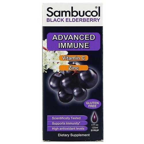 Сироп Sambucol Black Elderberry Advanced Immune, 230 г, 120 мл фотография