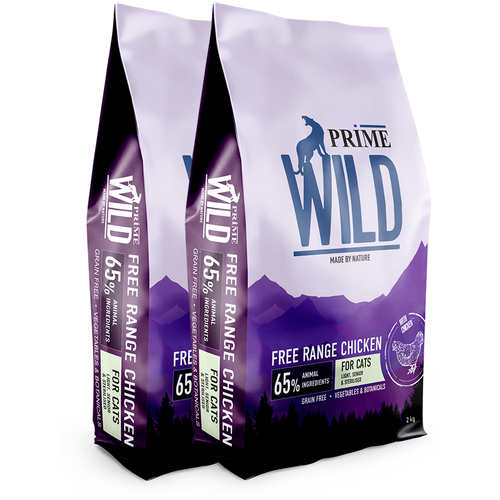 PRIME WILD GF FREE RANGE с курицей 2кг для стерилизованных котят и кошек контроль веса х 2шт. фотография