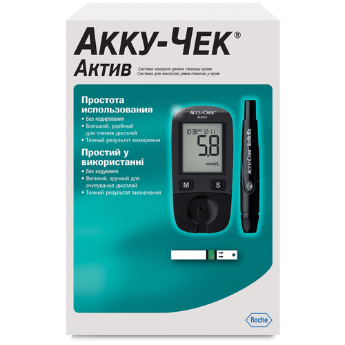 фотография Глюкометр Accu-Chek Active , тест-полосок в комплекте: 10 шт., купить за 2448 р