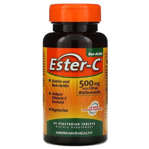 Таблетки AMERICAN HEALTH Ester-C with Citrus Bioflavonoids, 100 г, 500 мг, 90 шт. фотография