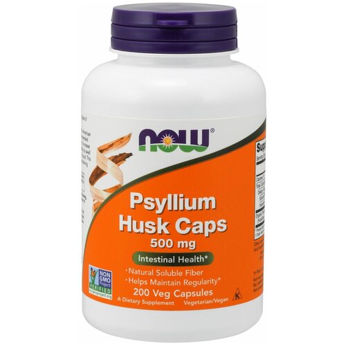 БАД NOW Psyllium Husk Caps капс., 150 г, 500 мг, 200 шт. фотография