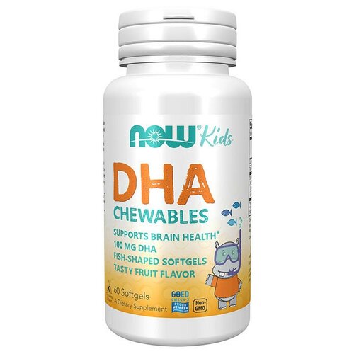 фотография NOW DHA Chewables 60 гель-капс, купить за 3384 р