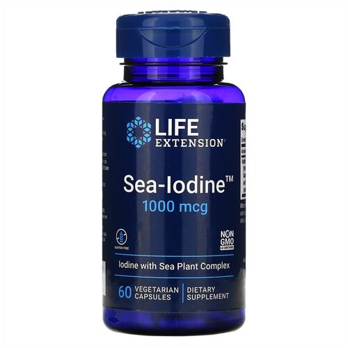 Life Extension, Sea-Iodine, 1000 мкг, 60 вегетарианских капсул фотография