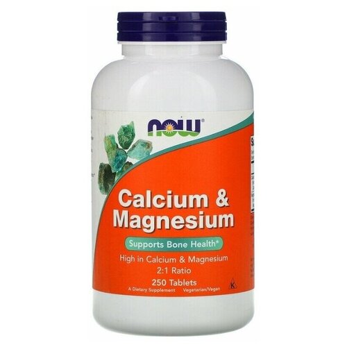 Таблетки NOW Calcium & Magnesium, 760 г, 100 мл, 250 шт. фотография