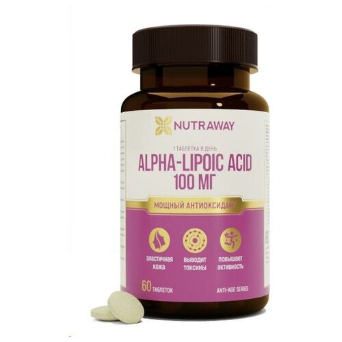 фотография ALPHA LIPOIC ACID (альфа-липоевая кислота) NUTRAWAY 60 таблеток, купить за 416 р