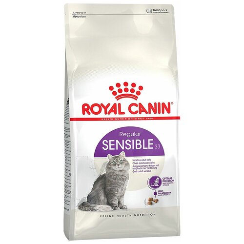 фотография ROYAL CANIN SENSIBLE 33 для взрослых кошек при аллергии (2 кг), купить за 2579 р