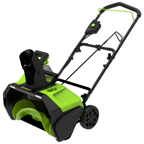 фотография Снегоуборщик аккумуляторный Greenworks GD60PSTK5, 60 В, 5мА·ч, купить за 48440 р