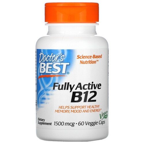 Капсулы Doctor's Best Fully Active B12 вег., 50 г, 50 мл, 60 шт. фотография